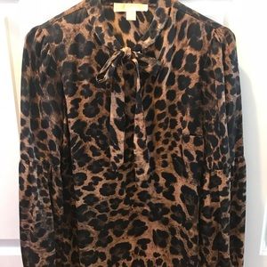 MICHAEL Michael Kors Leopard Print Blouse